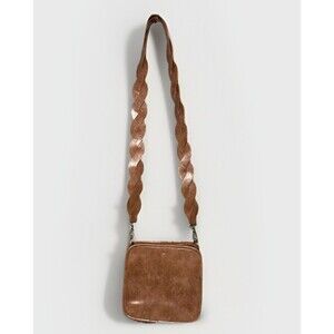 Anthropologie Bag Bette Blush Pink Crossbody Braided Strap Boho Faux Leather